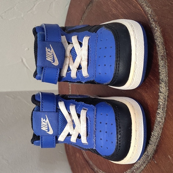 Nike Court Borough Mid 2 Td Trainers Black Game Royal Sz 5C DM8874-001 - Picture 2 of 10